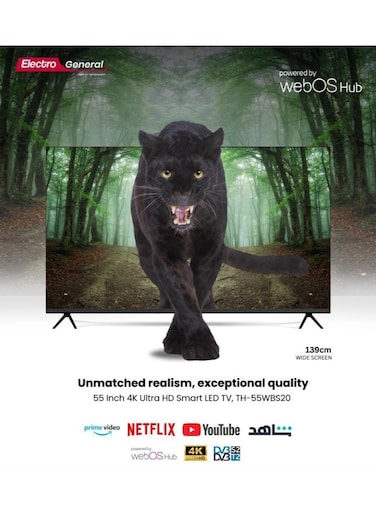 Electro General 55-Inch Smart WebOs LED TV UHD 4K, TH-55WBS20, Cutting-Edge Display, Enhanced Audio, And Advanced Smart Features