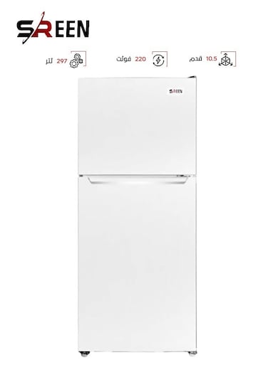 ثلاجة ببابين مقاس 10.5 قدم وسعة 297 لتراً وقوة 310 كيلو وات SRTM386NF أبيض  (غير شامل التركيب)