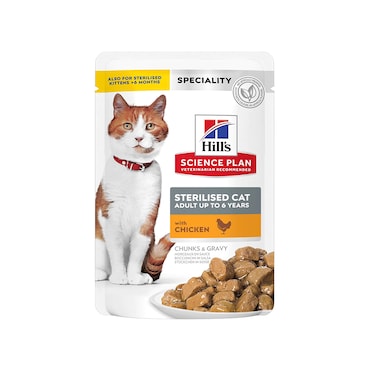 Hills Science Plan Chicken Young Adult  Sterilized Cat Food Pouch - 85 g