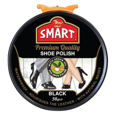 Smart Premium Quality Waterproof Shoe Polish 50g Black