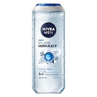 NIVEA MEN 3in1 Shower Gel, Pure Impact Fresh Scent, 500ml