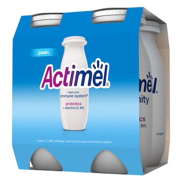 Actimel Classic Plain Dairy Low Fat Drink 93ml Pack of 4