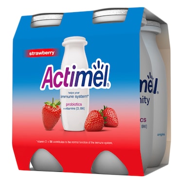 Actimel Strawberry 93ml Pack of 4