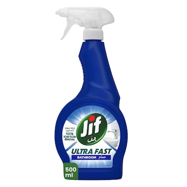 JIF Ultra Fast Cleaner Spray, for Bathroom, 100% soap &amp; limescale removal, 500ml