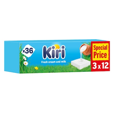 Kiri cream cheese square portion, 3x12 Portions, 600g