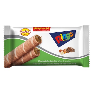 تي شوب رينقو لفائف الويفر بالشوكولاتة والبندق 16 جرام