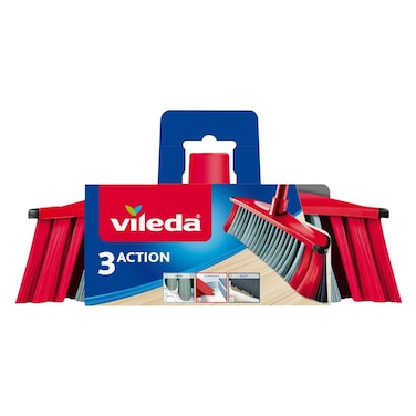Vileda 3 Action Broom Red