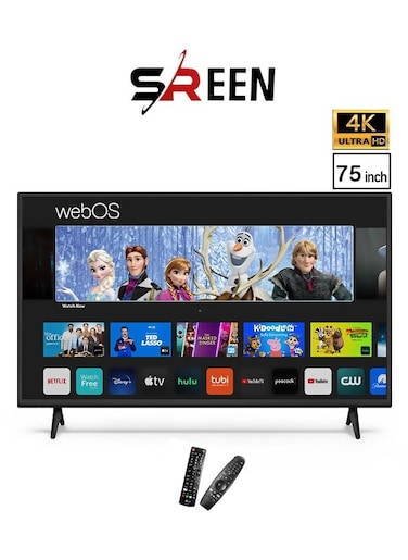 شاشة سمارت 75 بوصة - نظام ويب اوس - LED - 4K - بدون إطار - 2 ريموت كنترول - SRET-75S4KW1
(غير شامل التركيب)