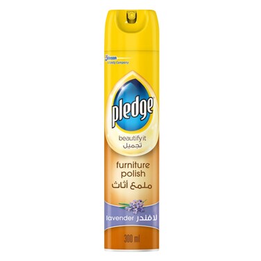Pledge Furniture Polish and Cleaner Spray with Lavender Scent, 300ml