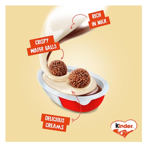 Kinder Joy Girl Cocoa &amp; Milk Cream Egg with Toy, Multi Pack, 3 Individual Eggs, 60g