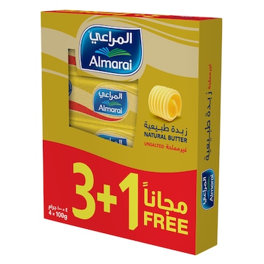 Almarai Natural Unsalted Butter 100g Pack of 4