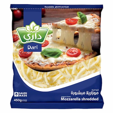 Dari - Pasteurized Analogue Shredded Mozzarella Cheese 450g