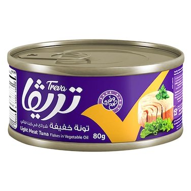 تريفا تونة لحم خفيف في الزيت النباتي 80 جرام