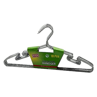 Sweet Home Stainless Steel Cloth Hanger 10 Pieces Silver