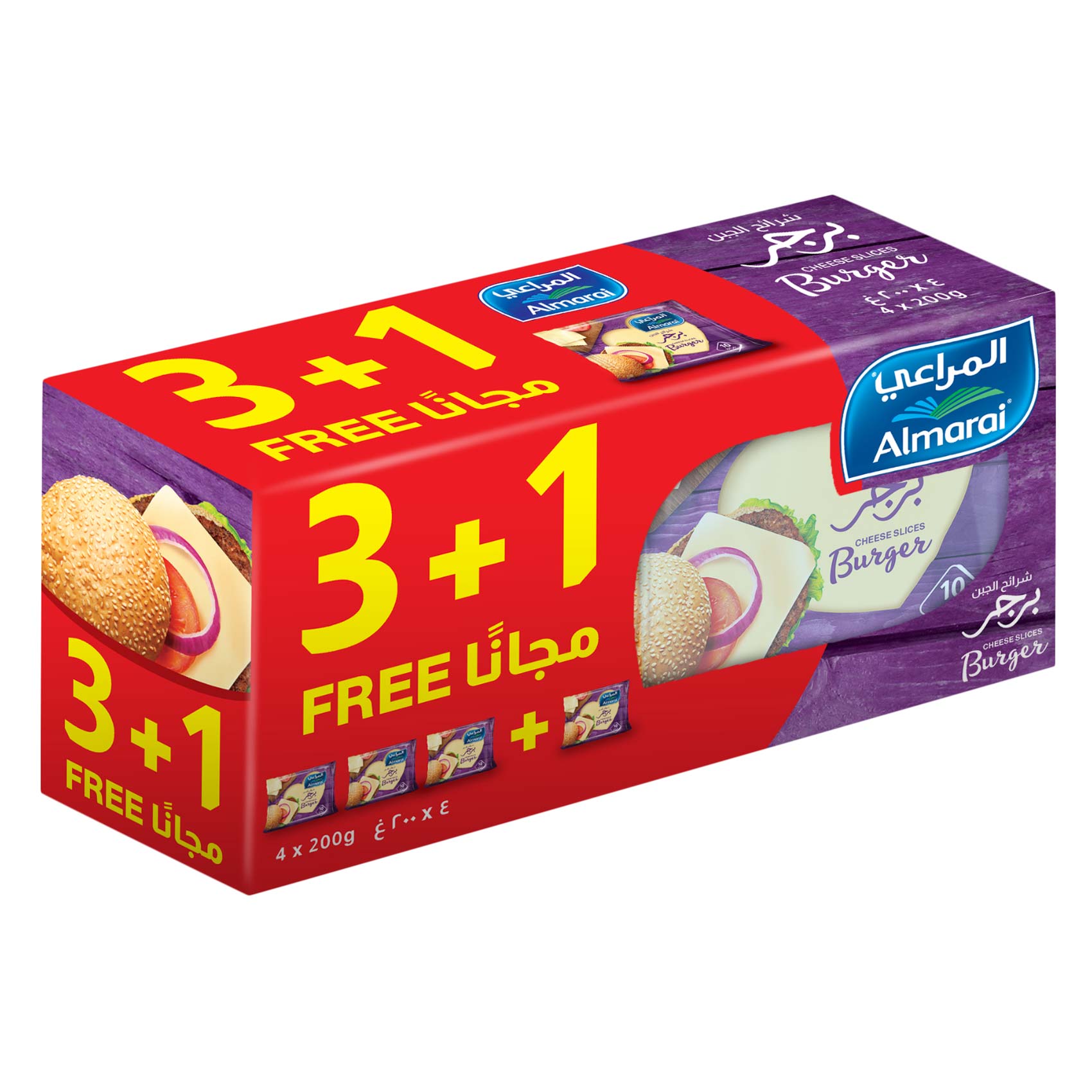المراعي شرائح جبنة 200جرام × 3 + 1 مجاناً