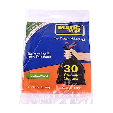 Maog Tie Bags Medium 30 Gallons 27 Bags Eco-Friendly High Thickness Biodegradable