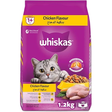 Whiskas Chicken Dry Cat Food, Bag of 1.2kg