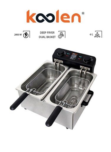 مقلاة عميقة سلة مزدوجة 6 لتر 2800 وات 816102013 فضي
 (غير شامل التركيب)