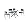 Glass Dining Table - 4 Chairs - Black