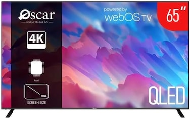 تلفزيون من أوسكار بشاشة ٦٥ بوصة، بدقة 4K، موديل OS65QLEDW، بتقنية كيو إل إي دي