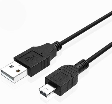 كيبل شحن USB الى ميني USB لوحدة تحكم بلاي ستيشن 3 من ايزونبينزف - كيبل شحن ونقل بيانات متوافق مع وحدة تحكم سوني بلاي ستيشن 3 وبلاي ستيشن 3 سليم سداسي المحاور وجوبرو هيرو 3 وهيرو 4