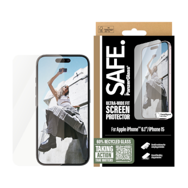 حماية شاشة SAFE بانزر جلاس ايفون 16 - شاشة كاملة شفاف