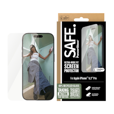 حماية شاشة SAFE بانزر جلاس ايفون 16 برو - شاشة كاملة شفاف