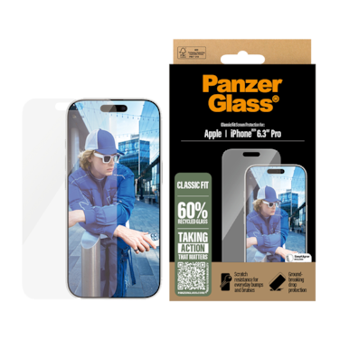 حماية شاشة بانزر جلاس ايفون 16 برو - مقاس كلاسيك شفاف