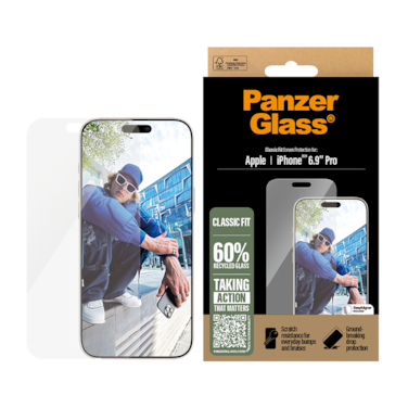 PanzerGlass Screen Protector iPhone 16 Pro Max - Classic Fit and Clear