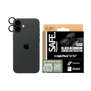 PanzerGlass SAFE Camera Lens Protector iPhone 16 and iPhone 16 Plus - Black