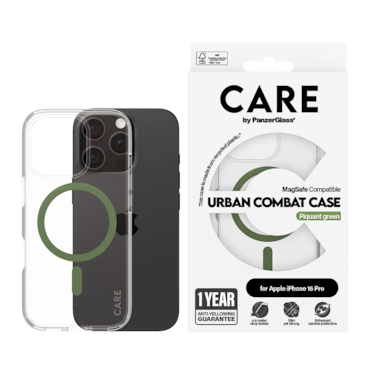 PanzerGlass CARE Case Flagship with MagSafe iPhone 16 Pro - Clear Green