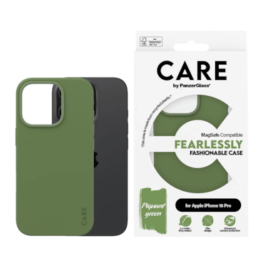 كفر حماية بانزر جلاس CARE يدعم تقنية الماج سيف ايفون 16 برو - أخضر