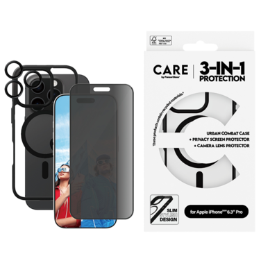 PanzerGlass CARE Protection Package Flagship 3-in-1 iPhone 16 Pro - Privacy