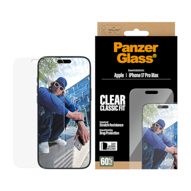PanzerGlass Screen Protector Classic Fit iPhone 17 Pro Max - Clear