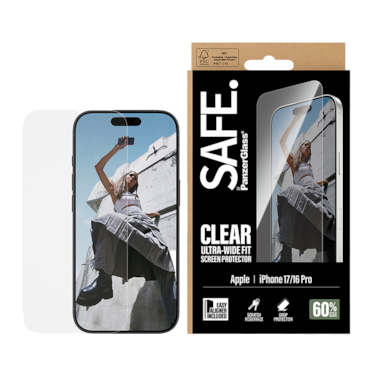 حماية شاشة بانزر جلاس SAFE ايفون 17 - شاشة كاملة شفاف