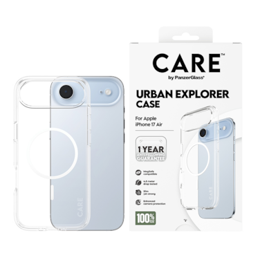كفر حماية بانزر جلاس CARE فلاقشيب اربان اكسبلورر MagSafe أبيض ايفون 17 اير - شفاف