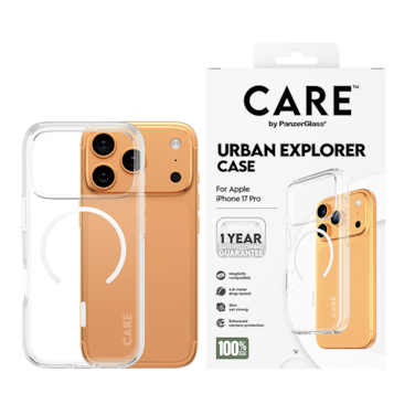 كفر حماية بانزر جلاس CARE فلاقشيب اربان اكسبلورر MagSafe أبيض ايفون 17 برو - شفاف