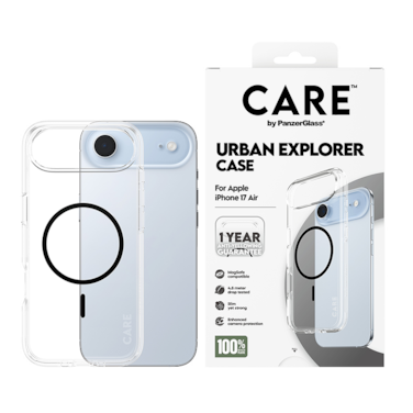 كفر حماية بانزر جلاس CARE فلاقشيب اربان اكسبلورر MagSafe أسود ايفون 17 اير - شفاف