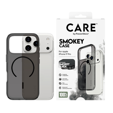 كفر حماية بانزر جلاس CARE فلاقشيب اربان اكسبلورر MagSafe أسود ايفون 17 برو - سموكي