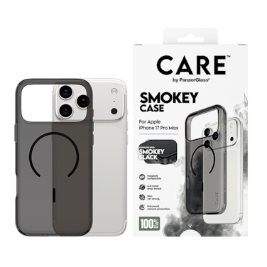 كفر حماية بانزر جلاس CARE فلاقشيب اربان اكسبلورر MagSafe أسود ايفون 17 برو ماكس - سموكي