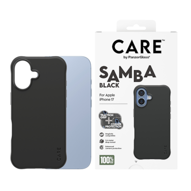 كفر حماية بانزر جلاس CARE فاشيونابل سامبا يدعم MagSafe ايفون 17 - أسود