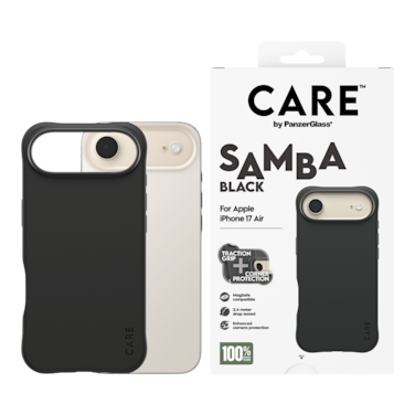 كفر حماية بانزر جلاس CARE فاشيونابل سامبا يدعم MagSafe ايفون 17 اير - أسود