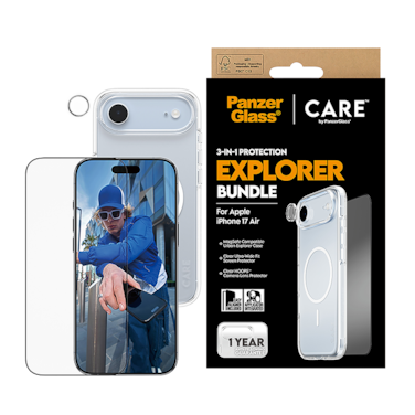 بكج حماية بانزر جلاس CARE يدعم MagSafe فلاقشيب اكسبلورر 3 في 1 ايفون 17 اير - شفاف