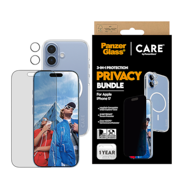 بكج حماية بانزر جلاس CARE يدعم MagSafe فلاقشيب 3 في 1 ايفون 17 - حفظ الخصوصية
