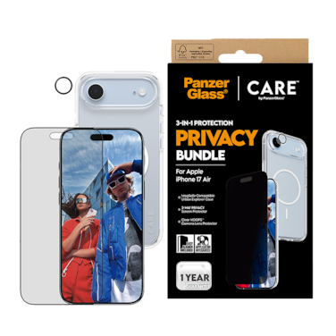 بكج حماية بانزر جلاس CARE يدعم MagSafe فلاقشيب 3 في 1 ايفون 17 اير - حفظ الخصوصية