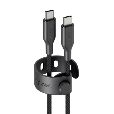 سلك شاحن امباور بانزر جلاس Racing من USB-C إلى USB-C بطول 1.2 م وبقوة 60 واط - أسود