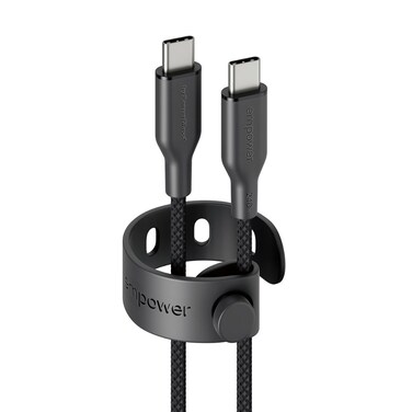 سلك شاحن امباور بانزر جلاس Racing من USB-C إلى USB-C بطول 1.2 م وبقوة 240 واط - أسود