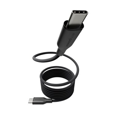 سلك شاحن امباور بانزر جلاس Magnetic من USB-C إلى USB-C بطول 1.5 م وبقوة 240 واط - أسود