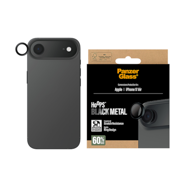 حماية كاميرا بانزر جلاس Hoops منفصلة إطار أسود ايفون 17 اير - شفاف