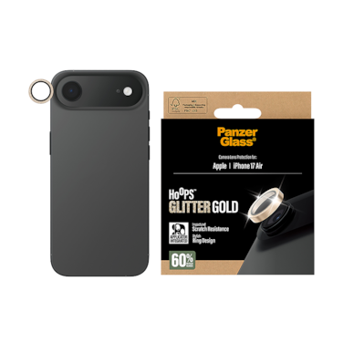 حماية كاميرا بانزر جلاس Hoops منفصلة إطار ذهبي لامع ايفون 17 اير - شفاف